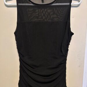 White House Black Market Sheer Black Tank Top